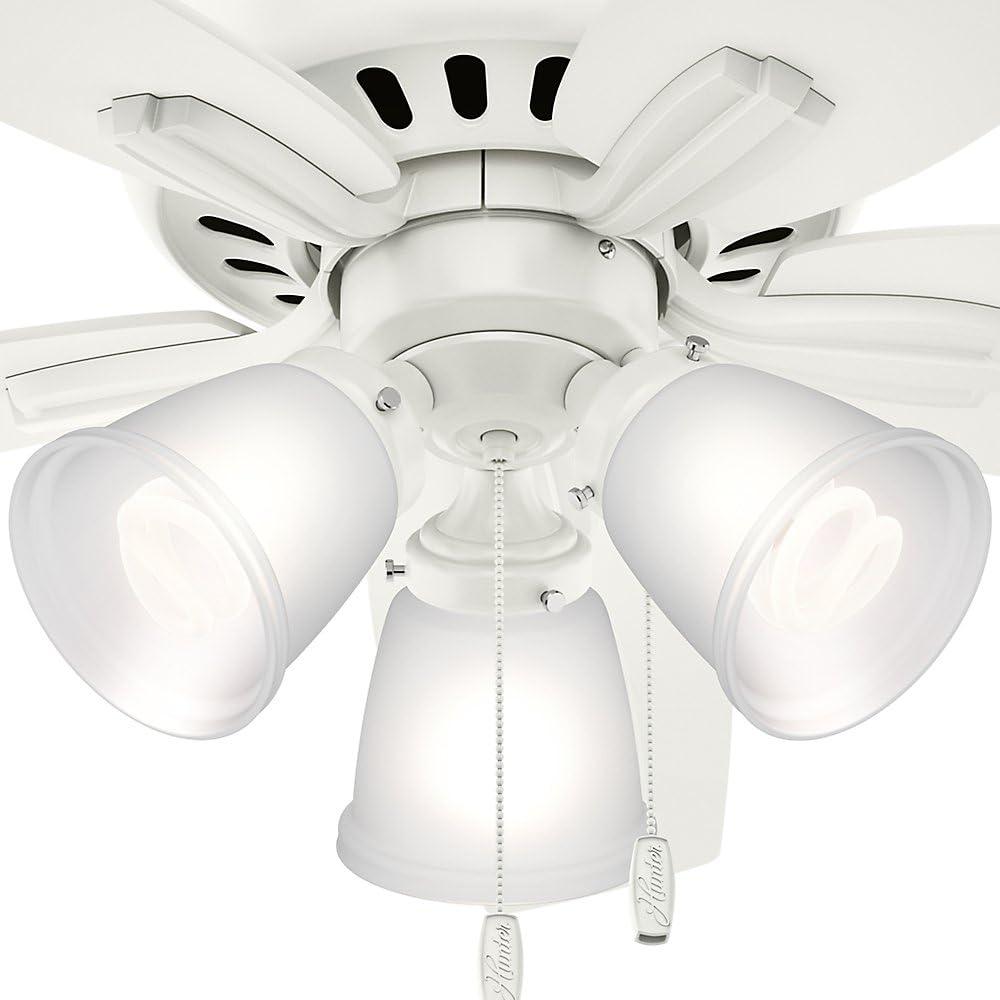 Hunter Fan Newsome 42" 5 - Blade Traditional Indoor Flush Mount Ceiling Fan with Lights and Pull Chains