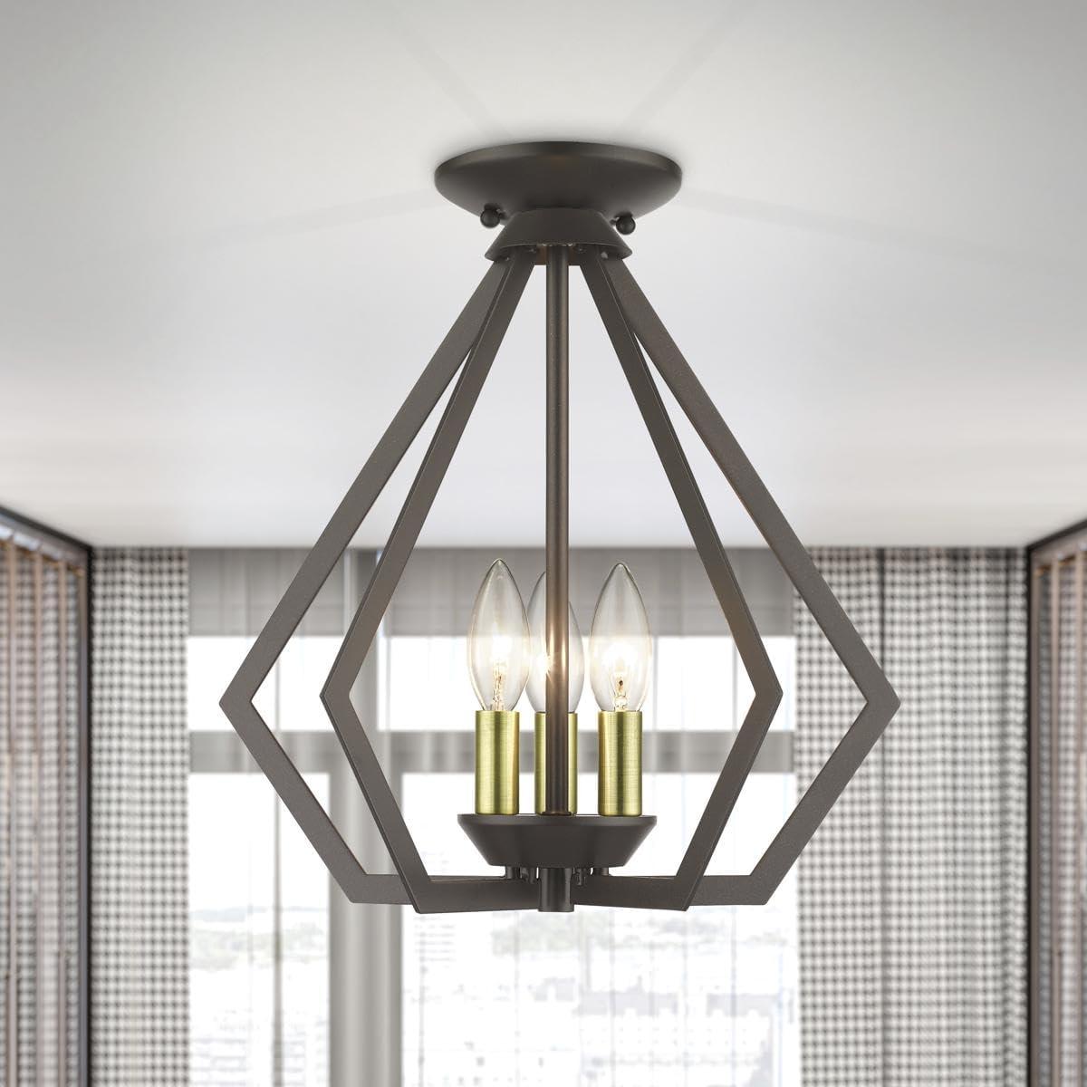 Livex Lighting Prism 3 - Light Pendant in  English Bronze/Antique Brass