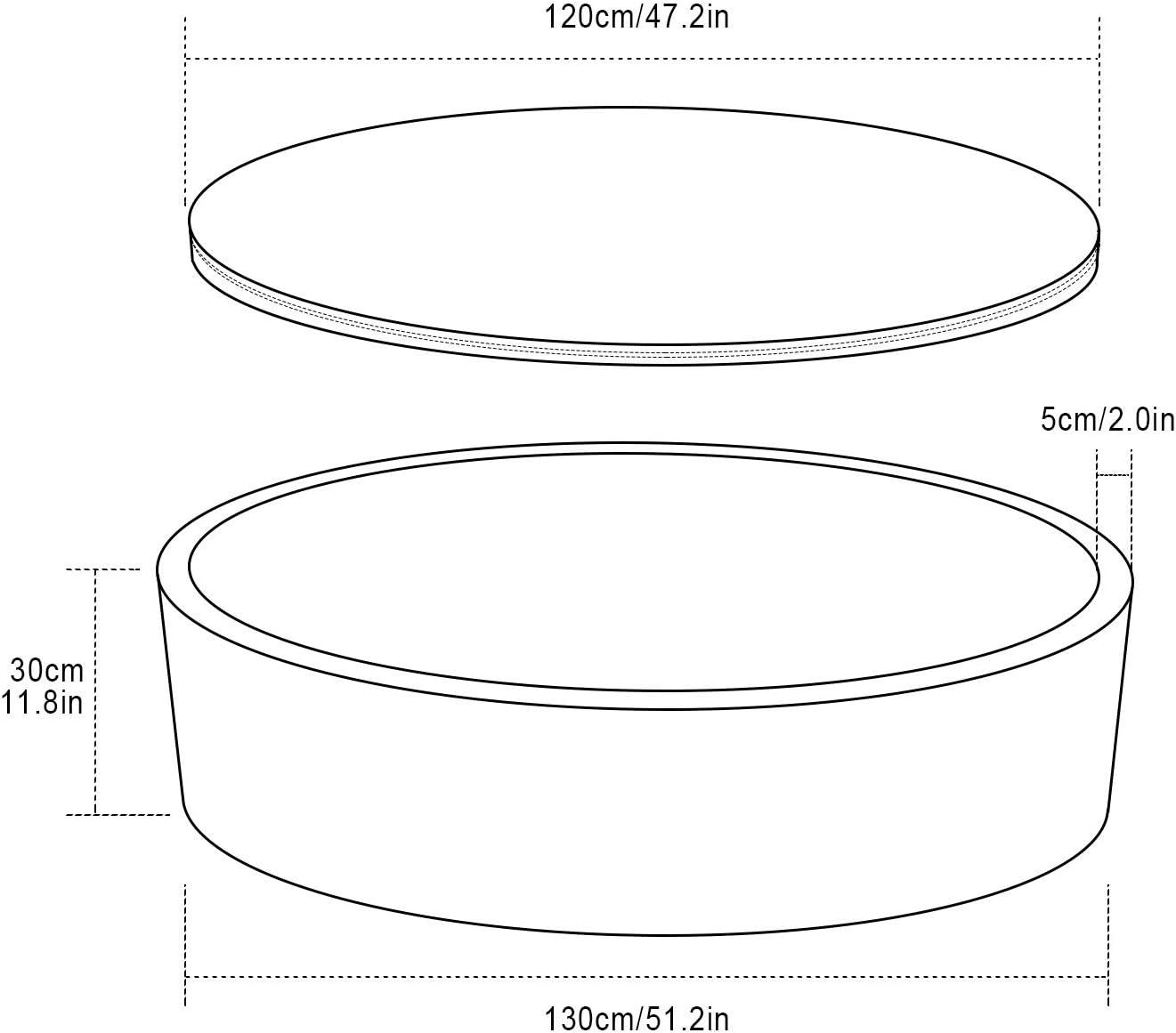 TRENDBOX Extra Large Soft Foam Ball Pit 51.2" x 11.8" (NO Balls) in Large Sponge Round Ball Pool Indoor Round Children Toddler Playpen - Light Pink