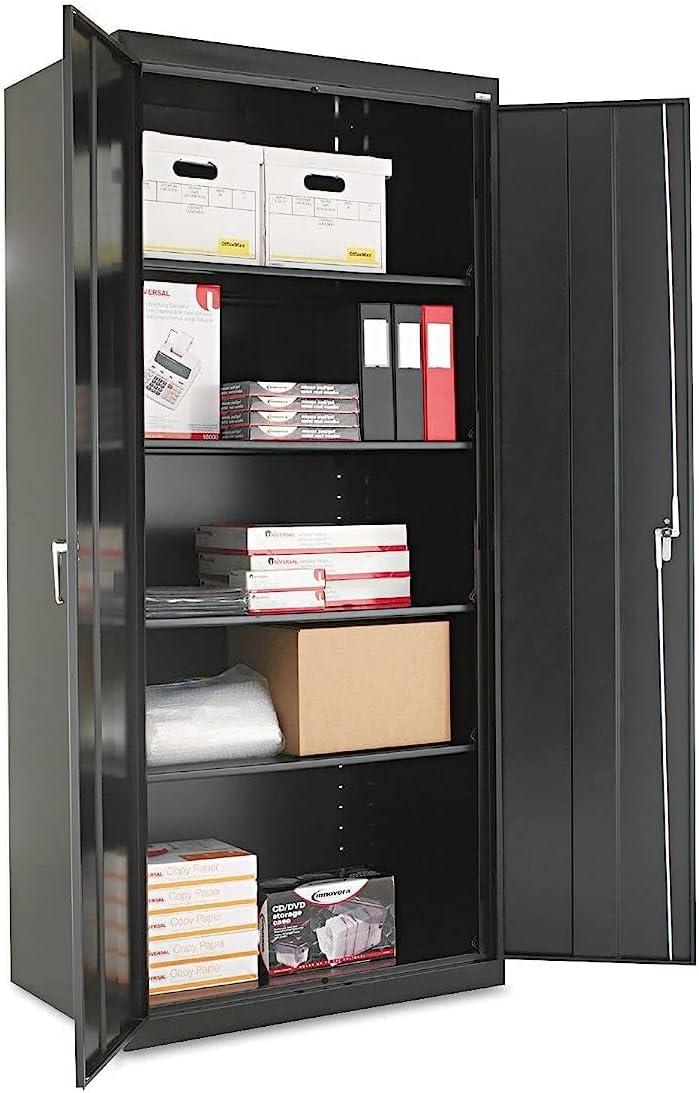 Alera Assembled 78" High Heavy-Duty Welded Storage Cabinet, Four Adjustable Shelves, 36w x 24d, Black