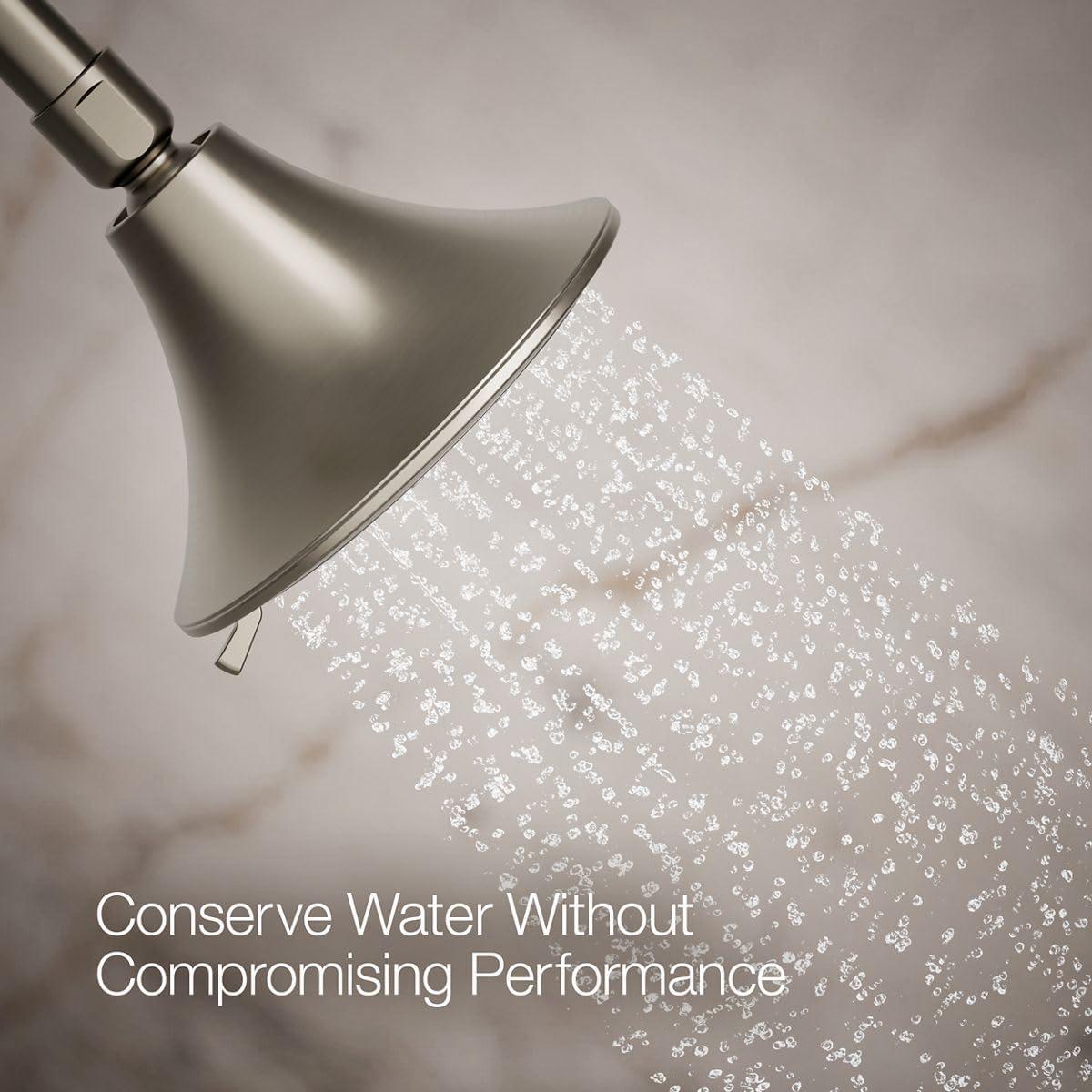 Kohler Forte 1.75 gpm Multifunction Wall Mount Showerhead, Three Spray Settings, 5.5" High Pressure Spray Head