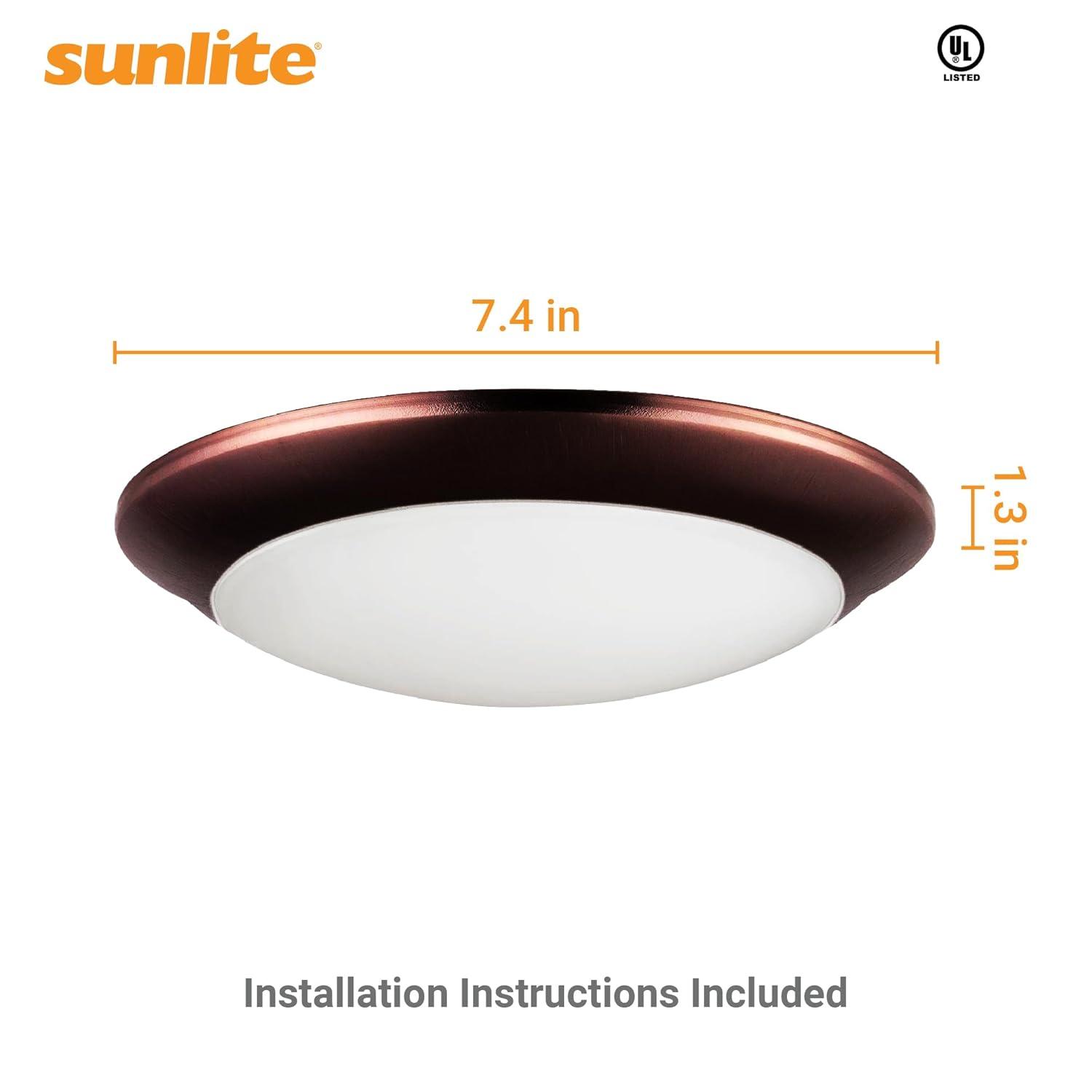 Sunlite 88385-SU 13w 6" LED Slim Disc Ceiling Fixture Bronze Warm White 3000k