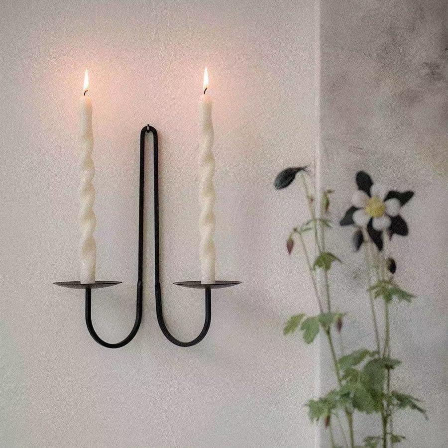 Threns 2Pcs Candle Holders Wall Candle Sconce Holder Iron Wall Hanging Candle Sconces for Home Decor