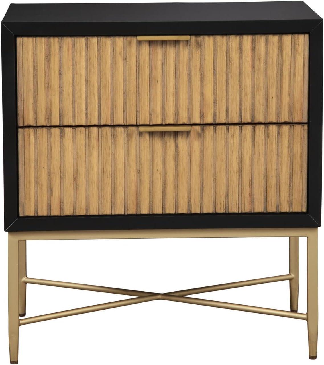 Origins by Alpine Larsen 2 Drawer Nightstand in Black