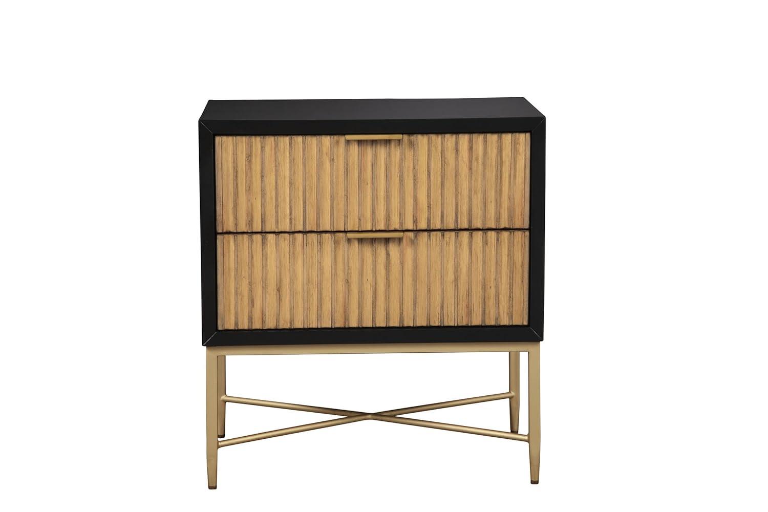 Origins by Alpine Larsen 2 Drawer Nightstand in Black