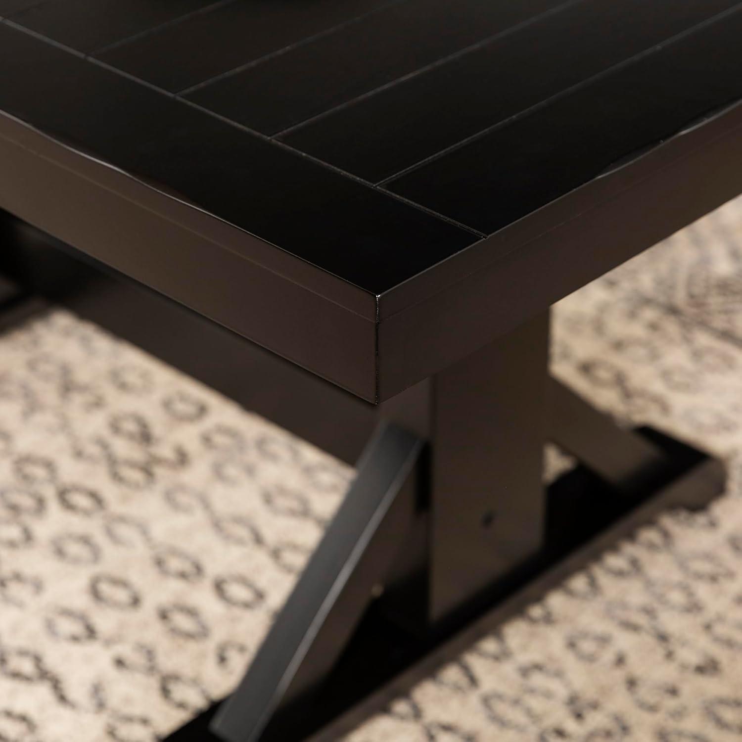 Walker Edison Modern Farmhouse Expandable Dining Table - Antique Black