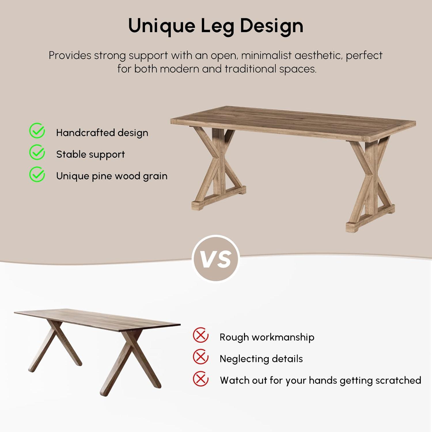 Rustic Farmhouse Computer Desk In Natural With Trestle Base Wooden Office Desk