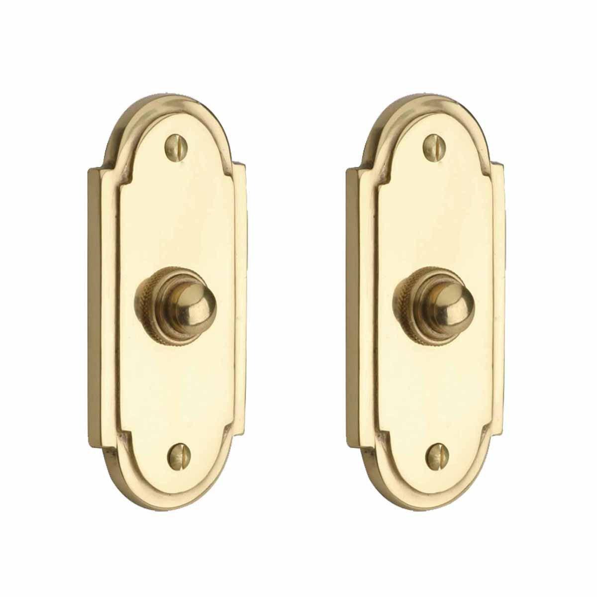 Wired Brass Door Bell Push Button 4" L Lacquered Finish