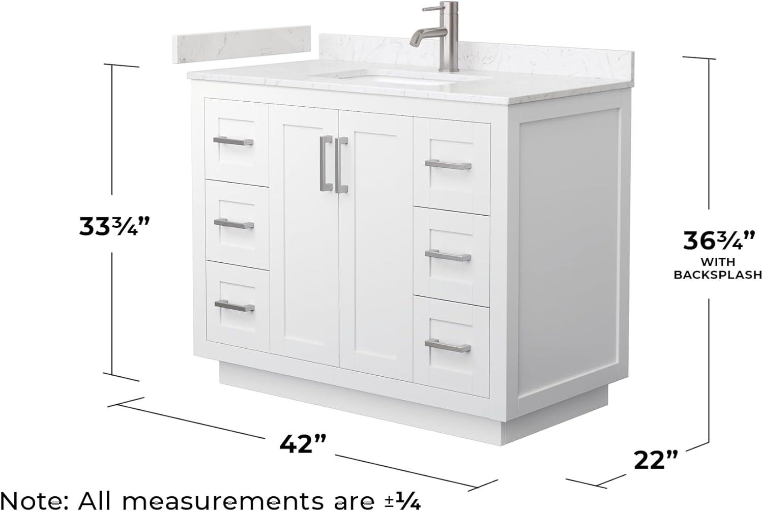 Wyndham Collection Miranda 42" Freestanding Single Bathroom Vanity with Cultured Marble Top