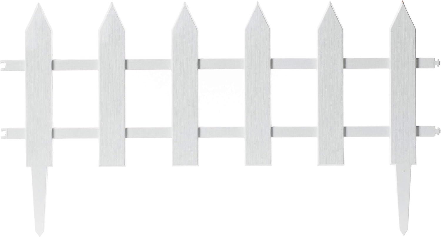 Gardenised Vinyl Wrought Iron- Look Garden Ornamental Edging, Lawn Picket Fence Landscape Panel Border, Flower Bed Barrier, One Piece