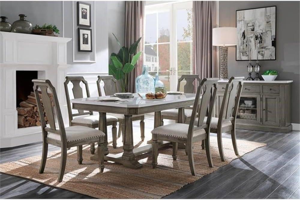 Holdean Faux Marble Top Dining Table