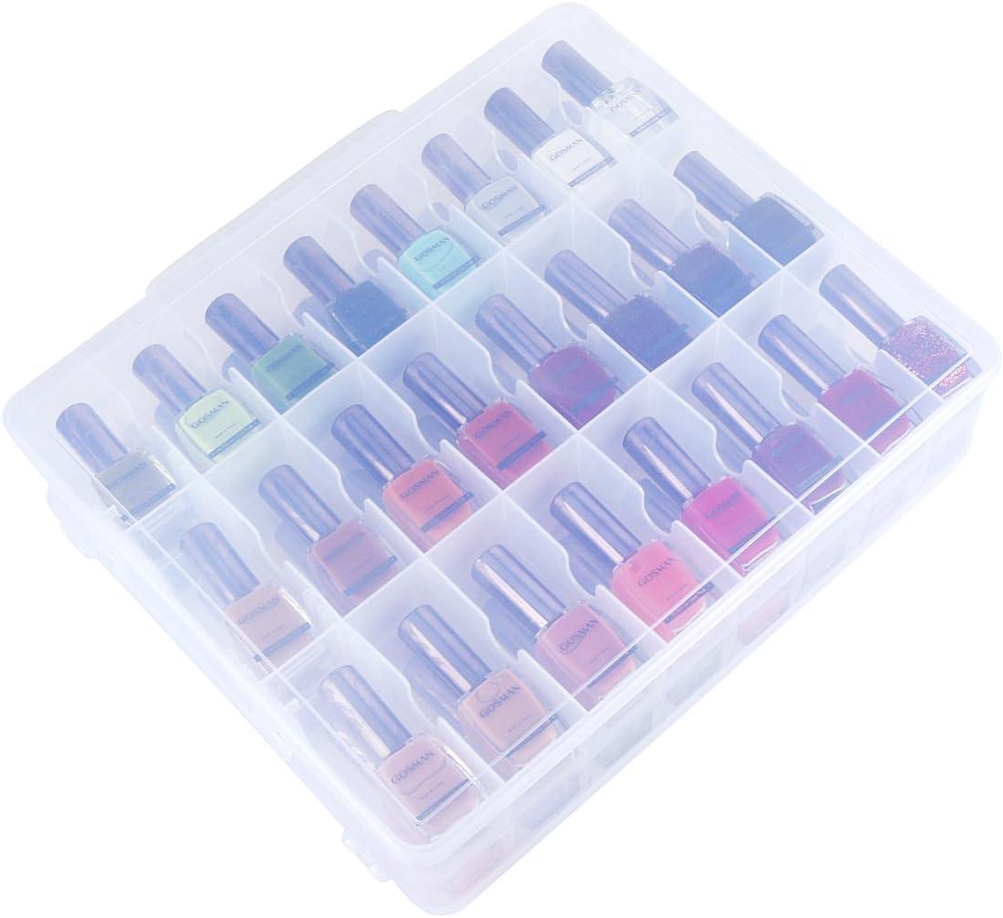 Kissbuty Universal Nail Polish Holder Organizer for 48 Bottles Adjustable Dividers Space Saver NEW