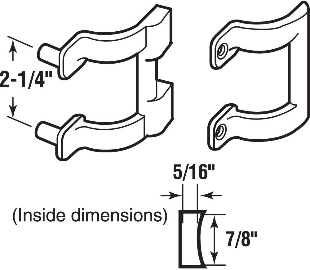 Diecast Shower Door Handle Set for Shower Doors or Tub Enclosure, 2 Hole Center, Chrome (1 Set)