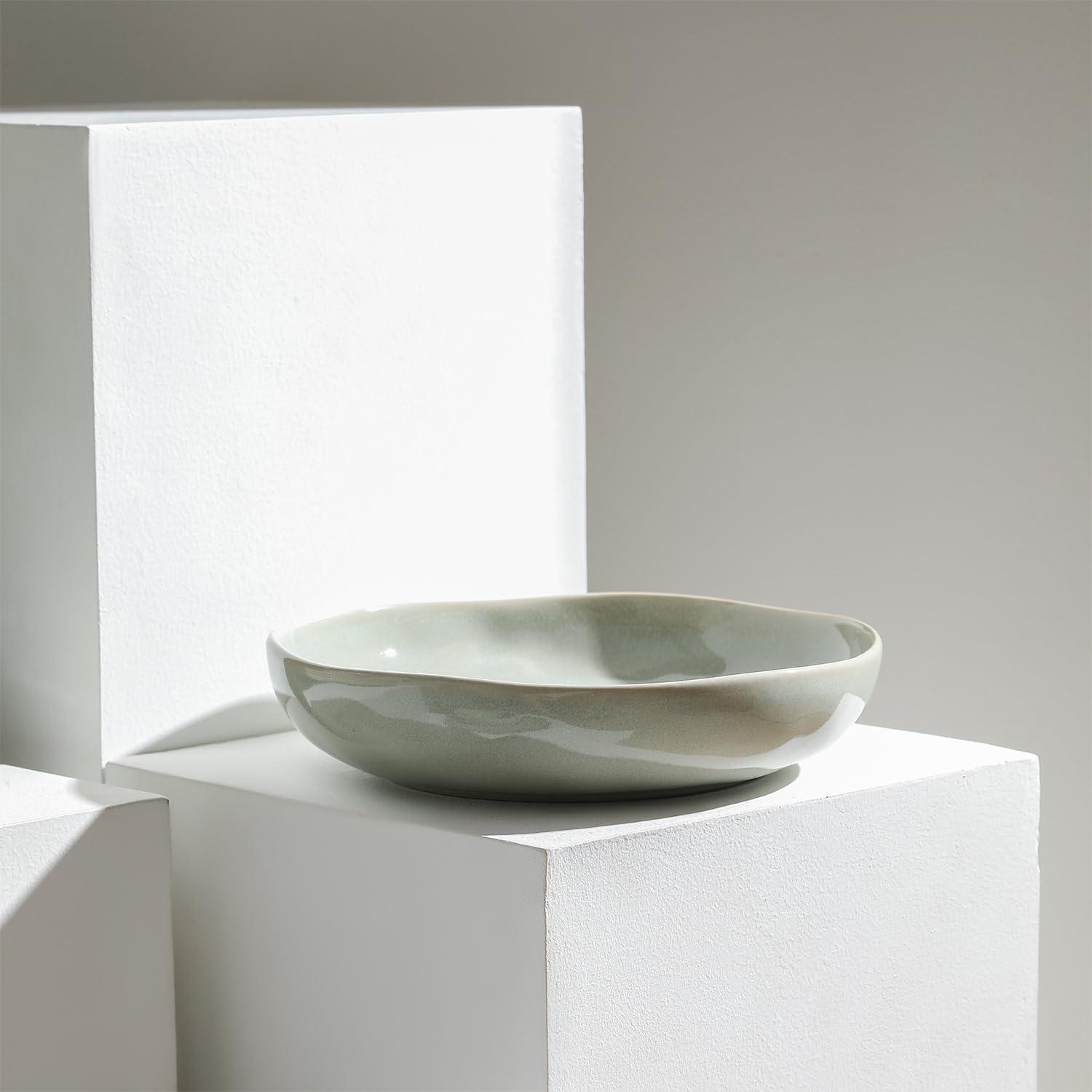 Mirella 28.7 fl. oz. Light Green Stoneware Pasta Bowls (Set of 4)