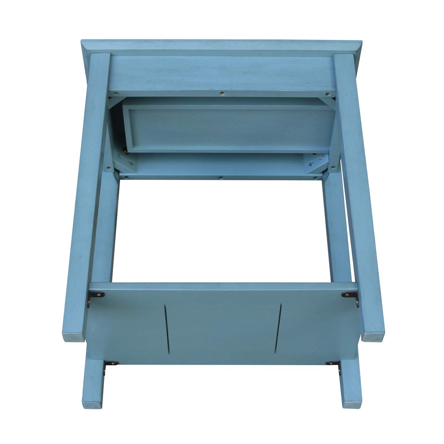 International Concepts Narrow End Table Black: Sleek Design with Drawer & Fixed Shelf for Living Room