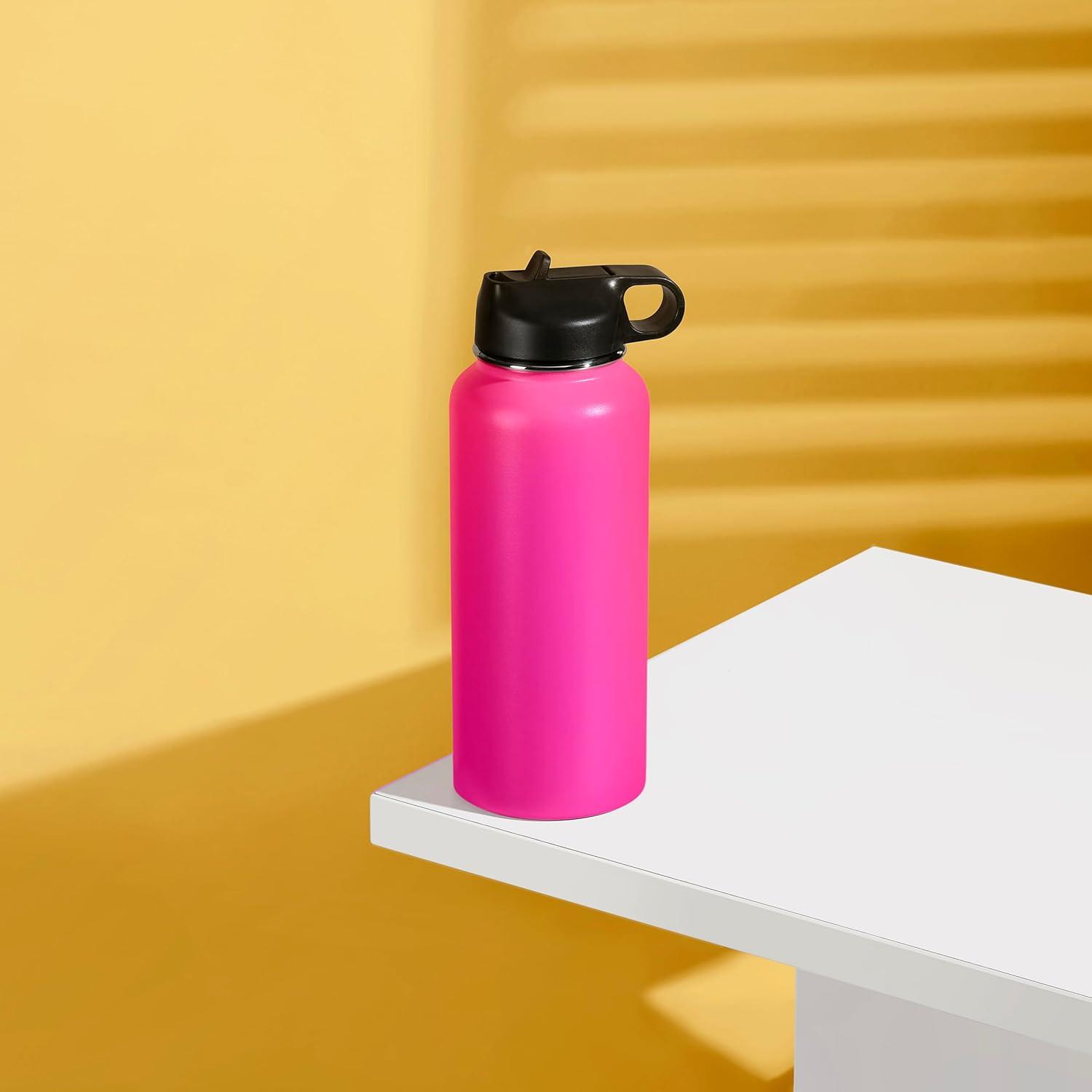 Makerflo 32 oz Pink Hydro Powder Coated Tumbler Ideal for DIY Crafts -Laser Engraving