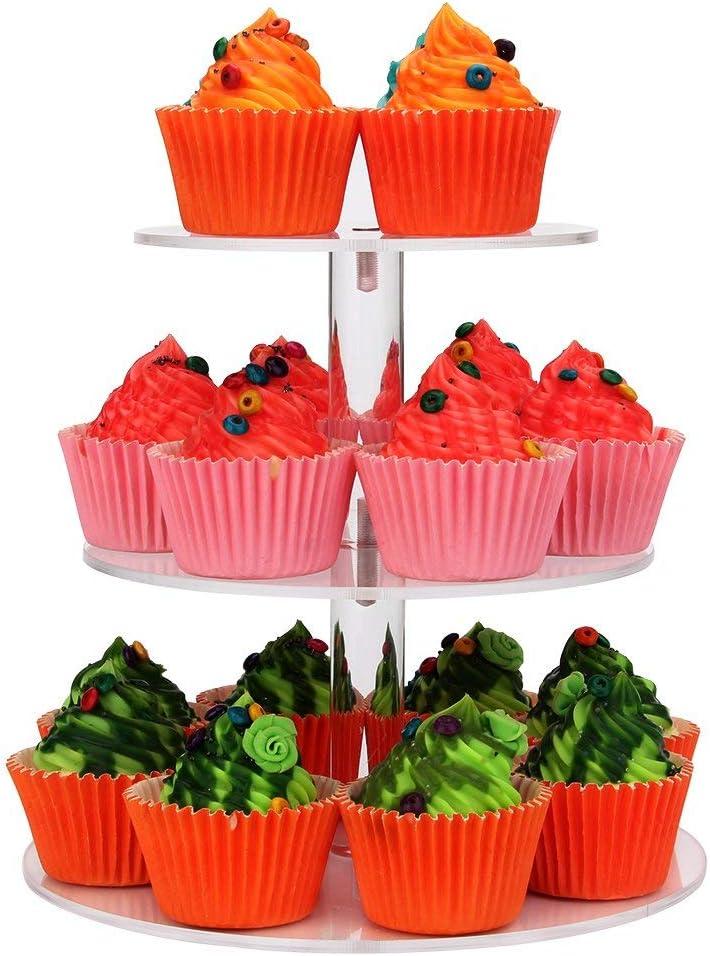 Clear Acrylic 3-Tier Round Dessert Display Stand