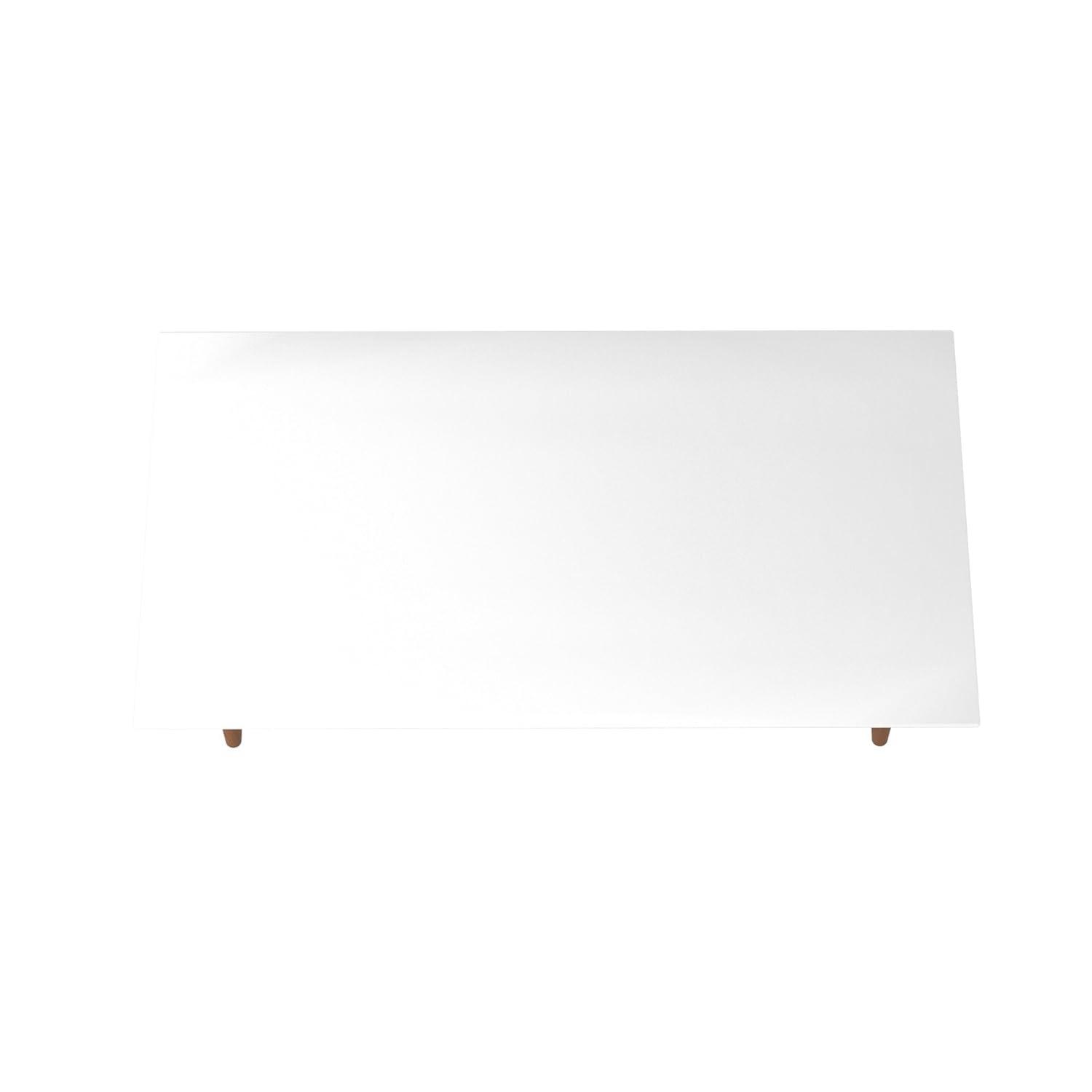 11.81" Utopia High Gloss White Coffee Table with Splayed Legs - Manhattan Comfort: Mid-Century Modern Design