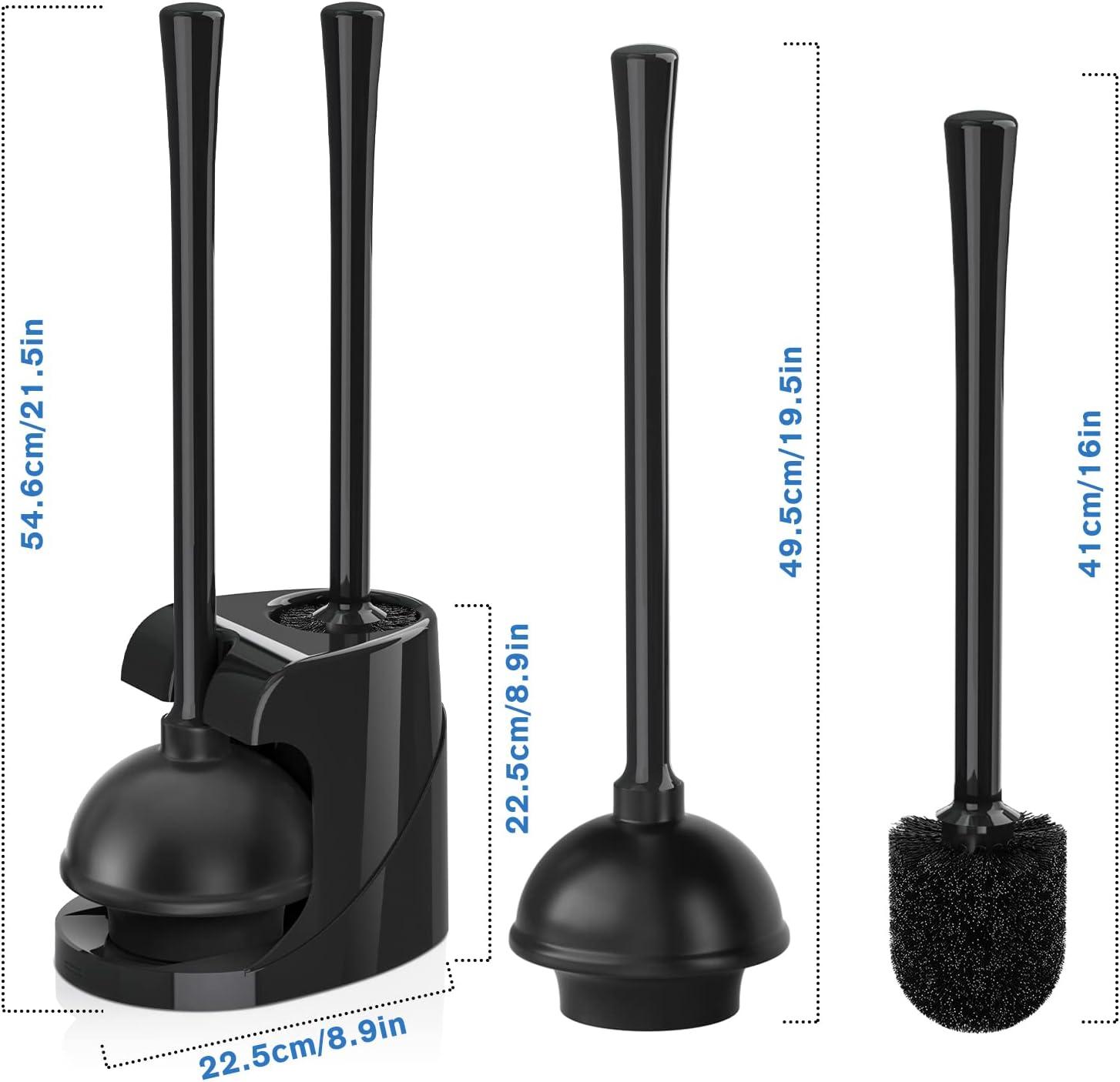 SRIAA Toilet Brush Plunger Set-Bathroom Cleaning Tools, Detachable & Extended Handles, Cleaning Brush and Bathroom Supplies.