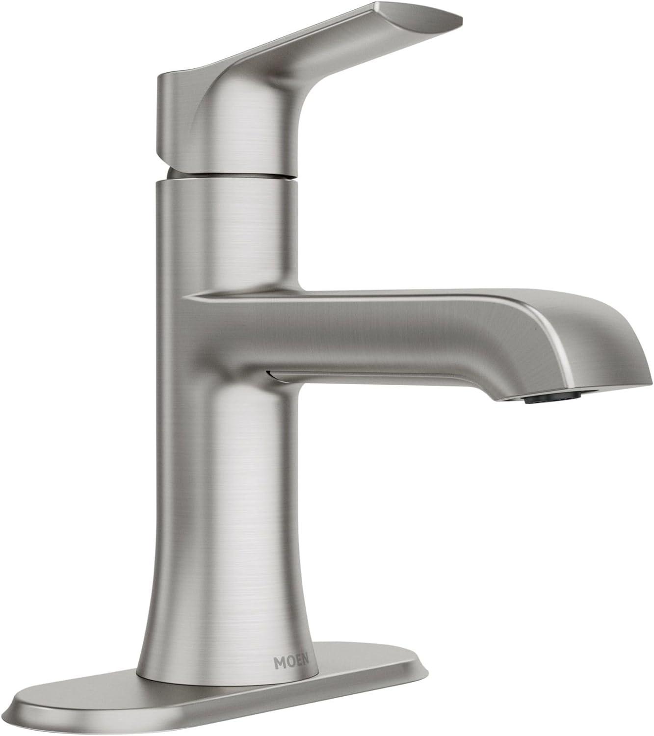 Moen Liso Spot Resist Brushed Nickel One Handle Bathroom Faucet