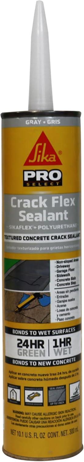 Sikaflex Crack Flex Sealant, Gray, High performance, textured polyurethane sealant, self-leveling, sealant for sealing horizontal cracks, 10.1 fl. Oz (Pack of 1)