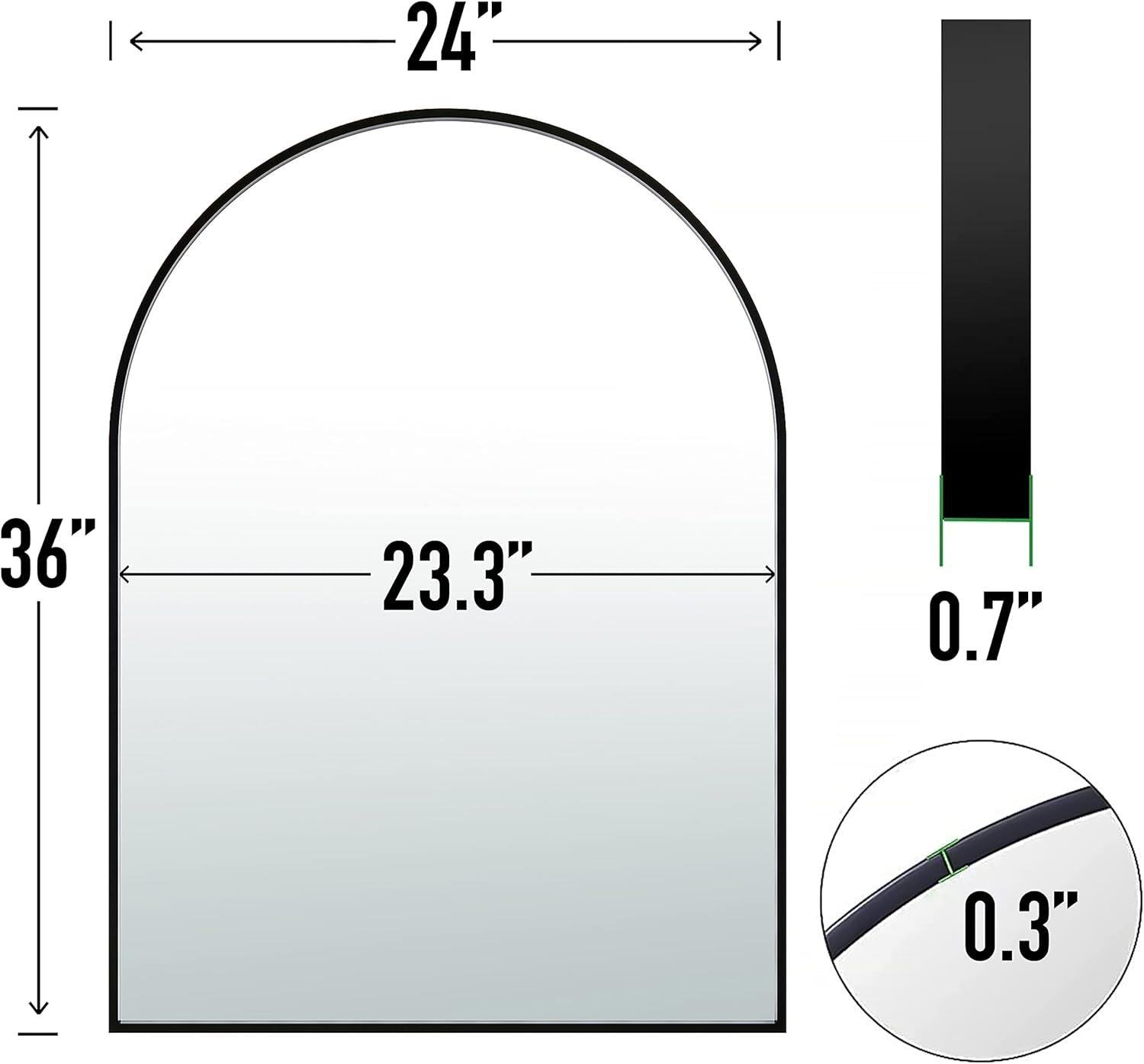 Luxhomez 36" x 24" Arch Wall Mirror for Vanity/ Bathroom, Metal Bathroom Mirror with Waterproof Aluminum Alloy Frame, Gold