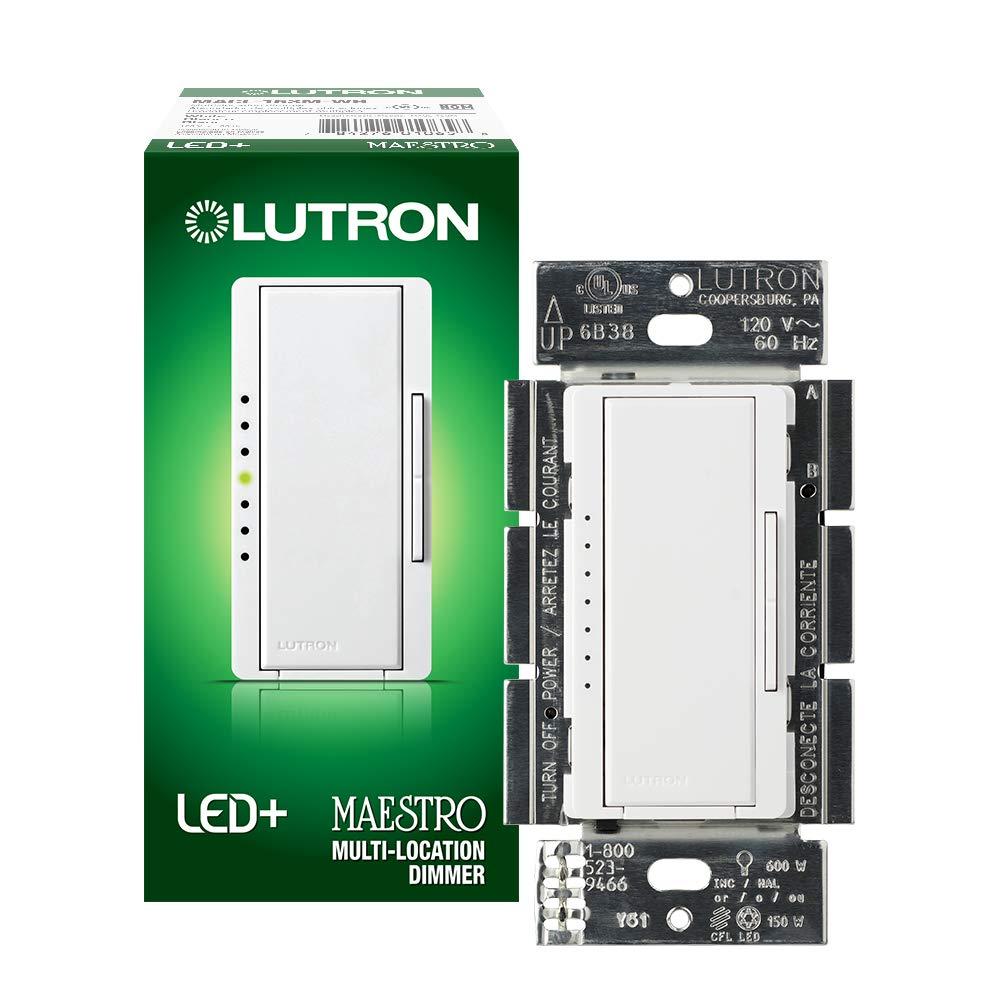 Lutron Maestro C.L Dimmer Switch for Dimmable LED, Halogen & Incandescent Bulbs, Single-Pole or Multi-Location, MACL-153M-WH