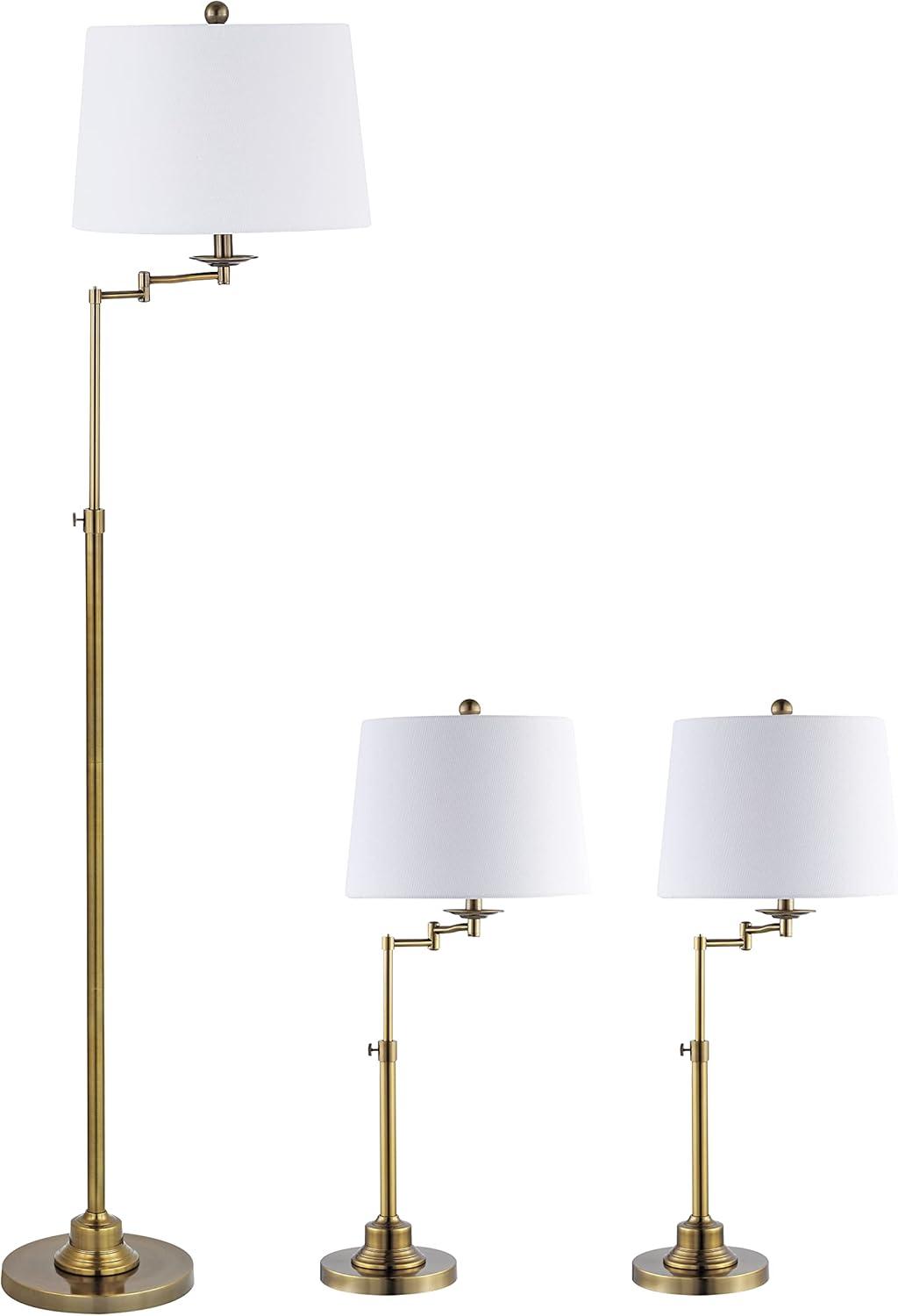 Nadia Floor and Table Lamp Set - Brass Gold - Safavieh.