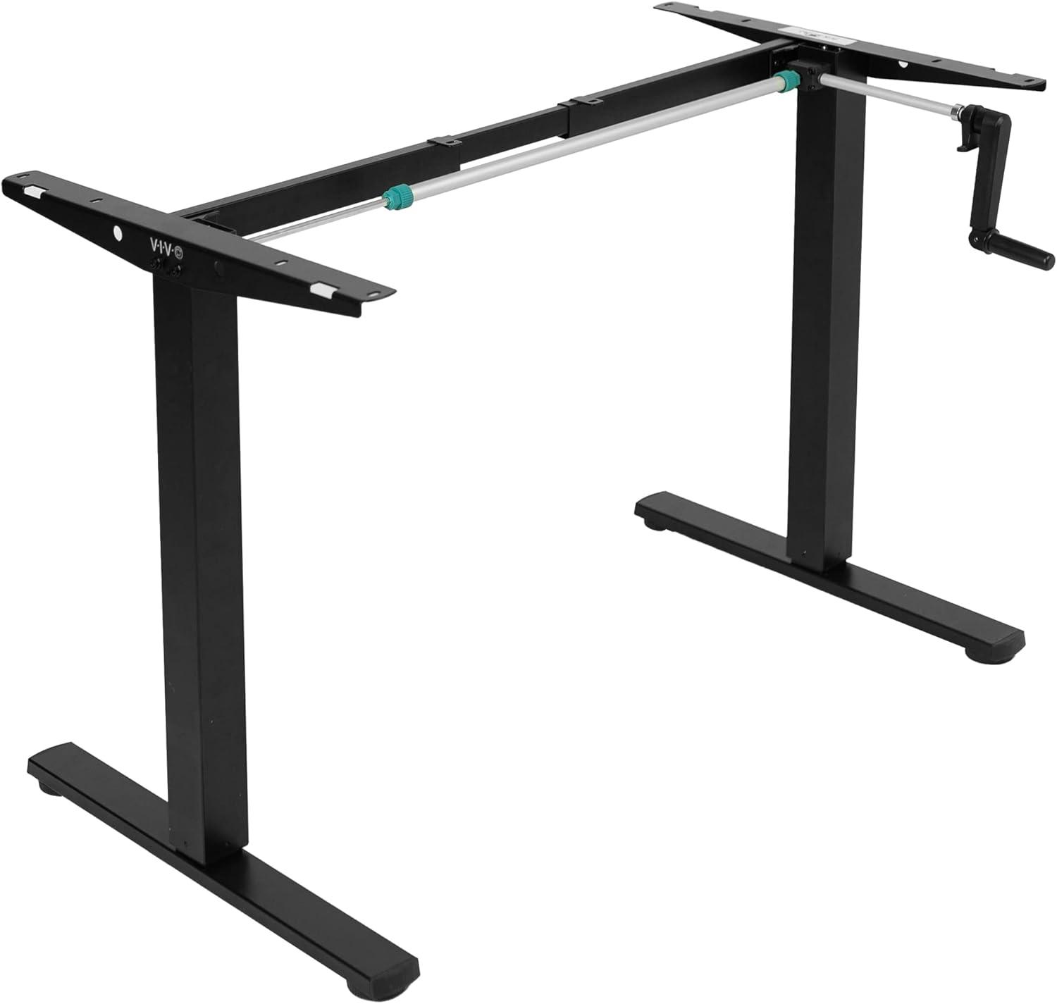 VIVO Manual Height Adjustable Stand Up Desk Frame Crank System, M051MB series