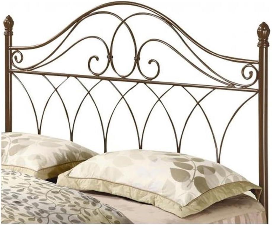 BOWERY HILL Traditional Metal Full Queen Headboard in Rich Brown