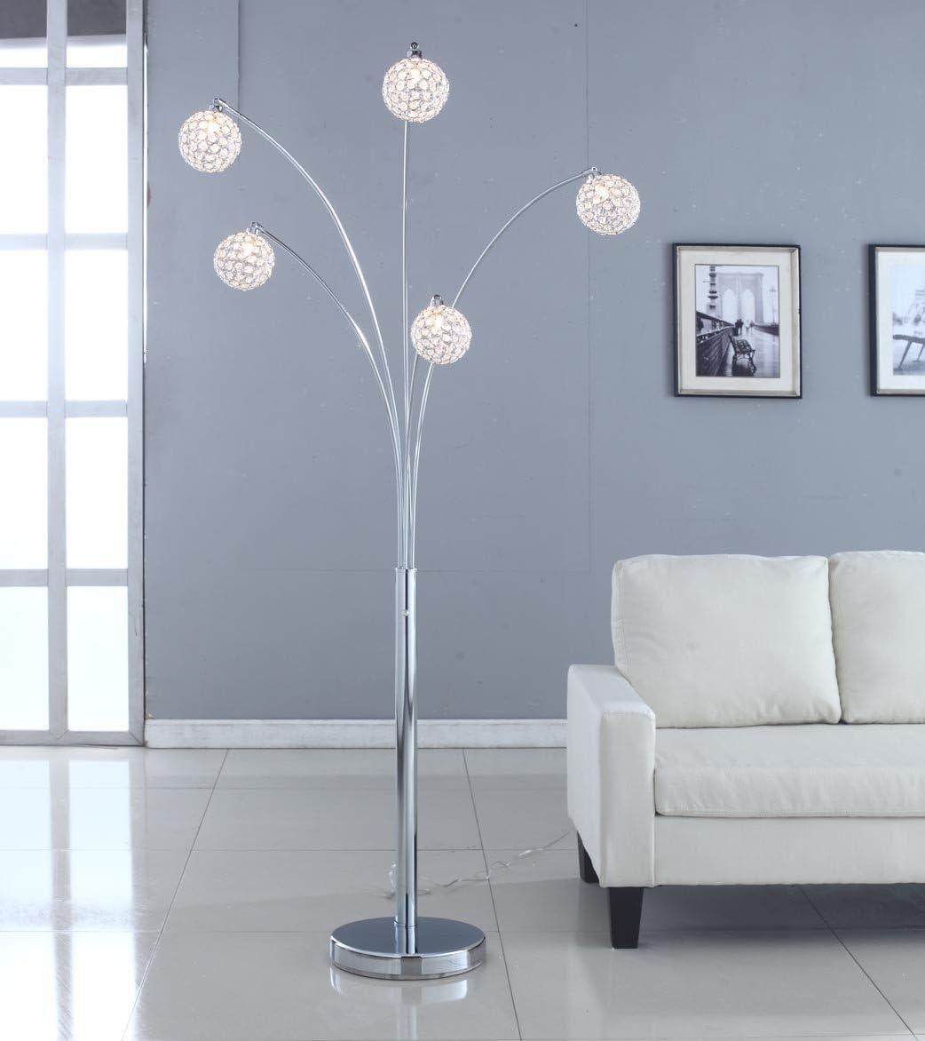 Manhattan 84" Silver Adjustable Multi-Head Floor Lamp