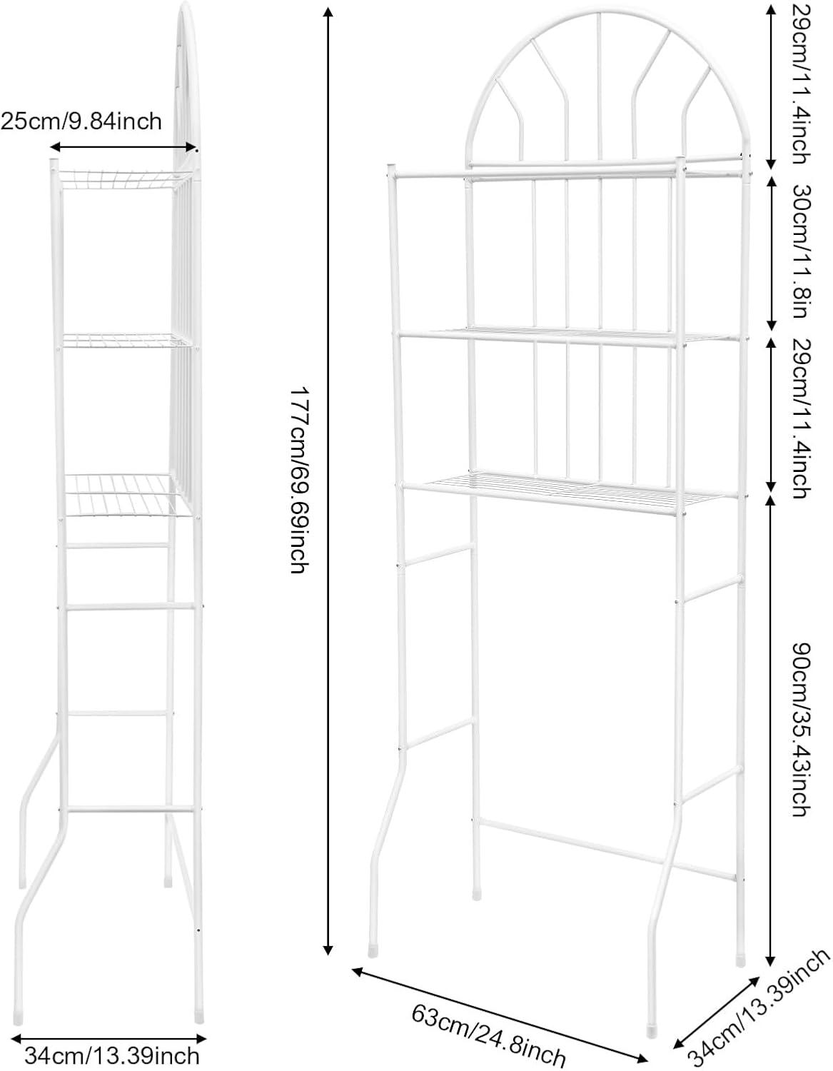 Over The Toilet Storage Rack Cabinet Organizer Shelf Bathroom Space Saver 3 Tier