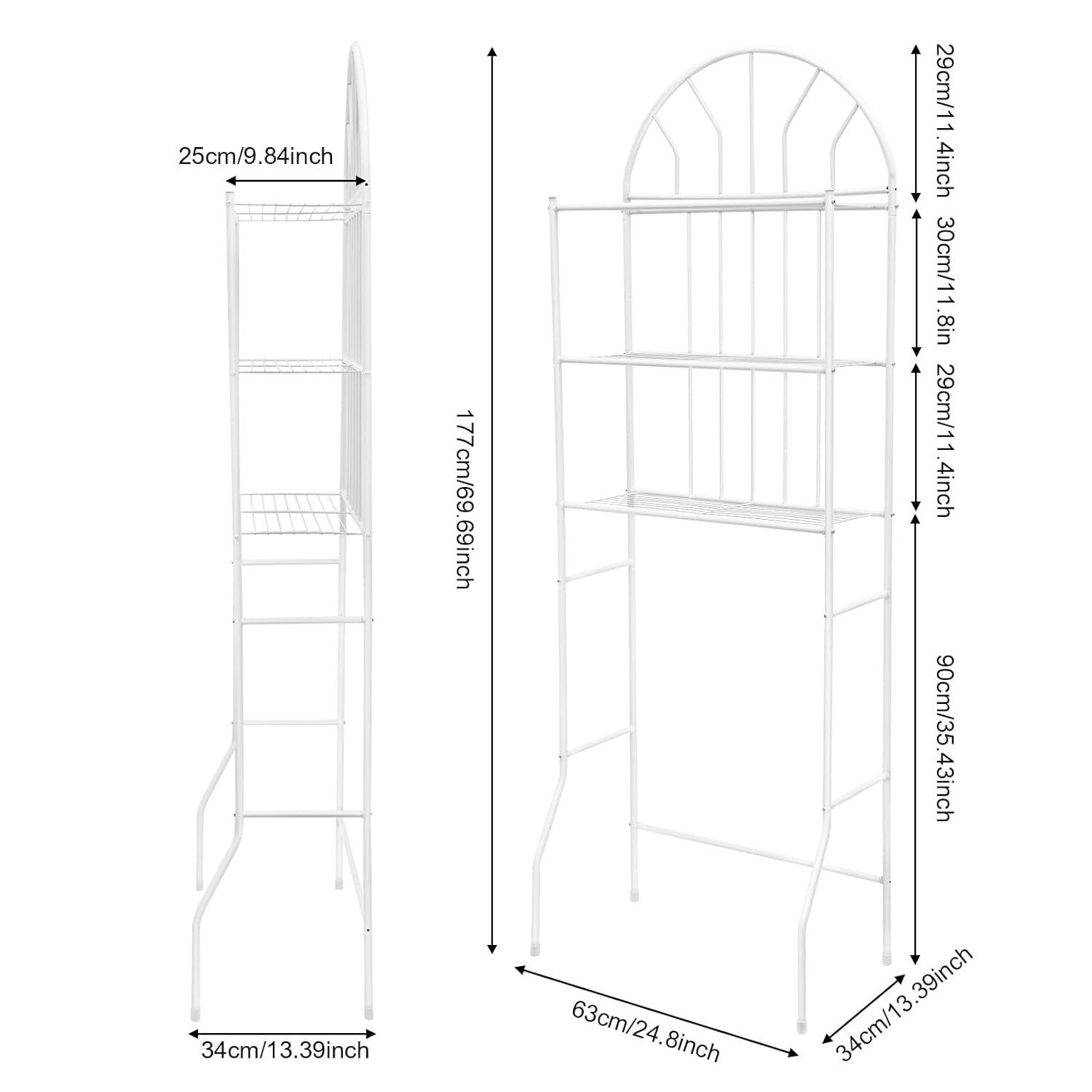 Over The Toilet Storage Rack Cabinet Organizer Shelf Bathroom Space Saver 3 Tier