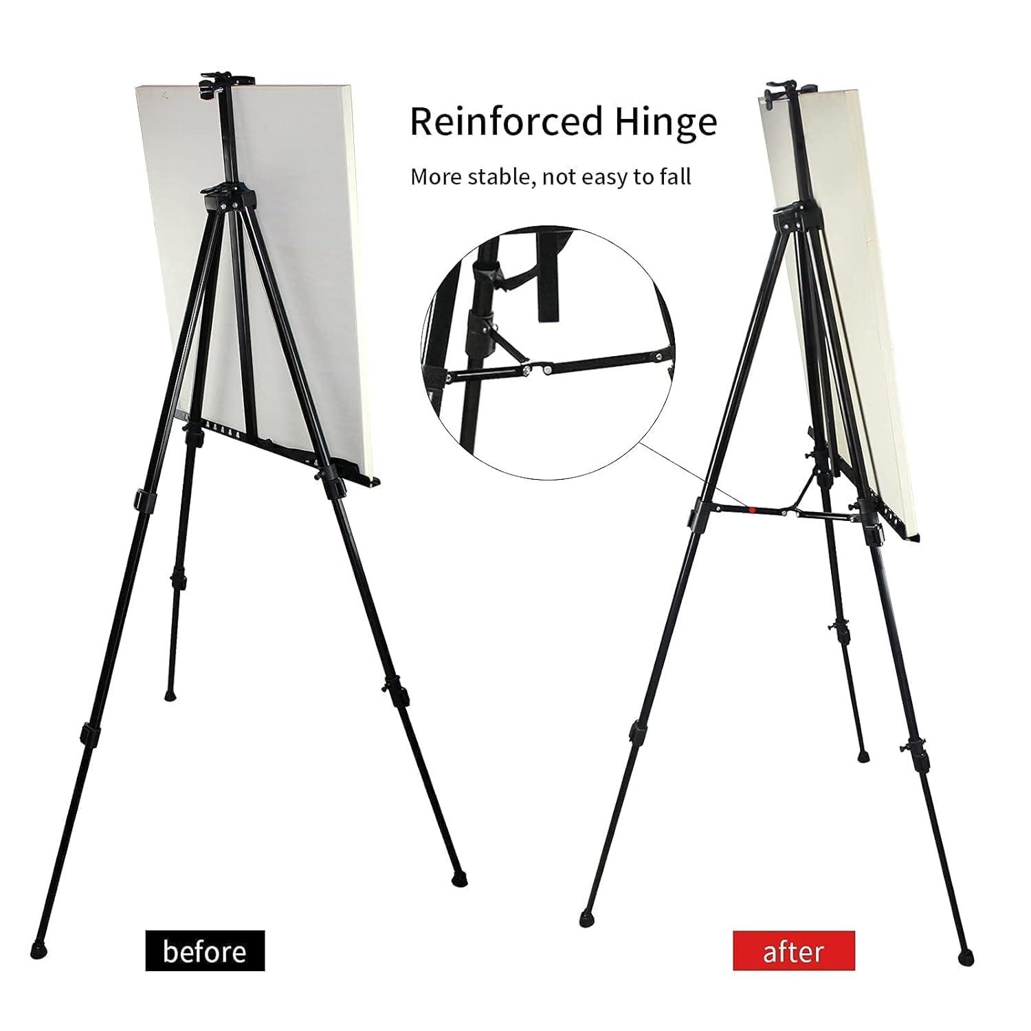 RRFTOK Art Painting Display Easel Stand,72Inches Portable Adjustable Metal Tripod with Artist Easels for Canvases Height from 22-72”for Table-Top/Floor Paint and Displaying,Black