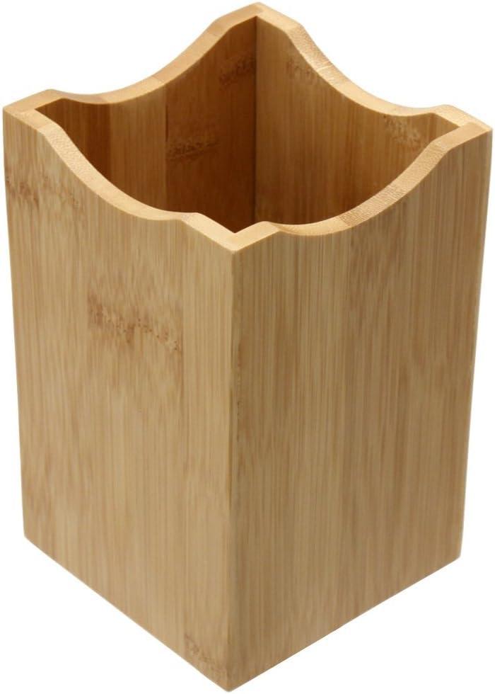 Oliva Italiana 7-Piece Bamboo Kitchen Utensil Set with Holder – Eco-Friendly, 100% Organic Bamboo Wooden Cooking Spoons, Spatula, Ladle, Turner & Pasta Server with Ergonomic Handles