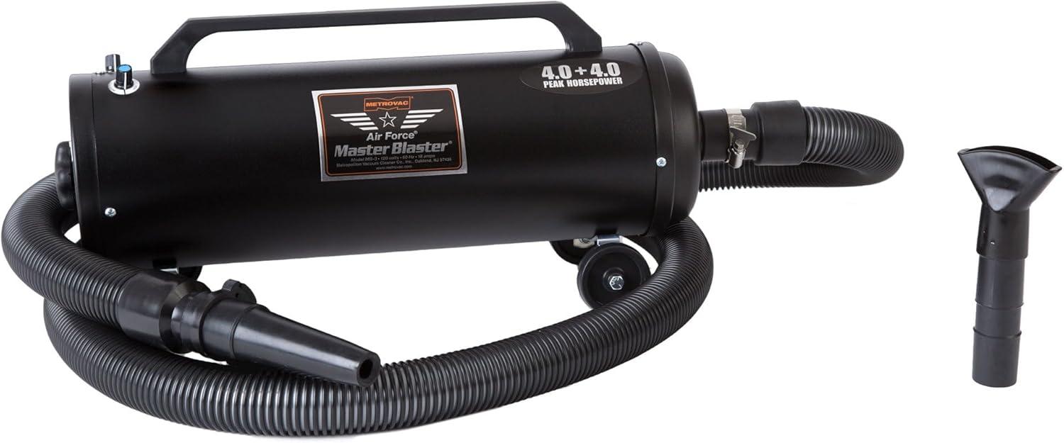 Black Steel Air Force Master Blaster Pet Dryer with Hose
