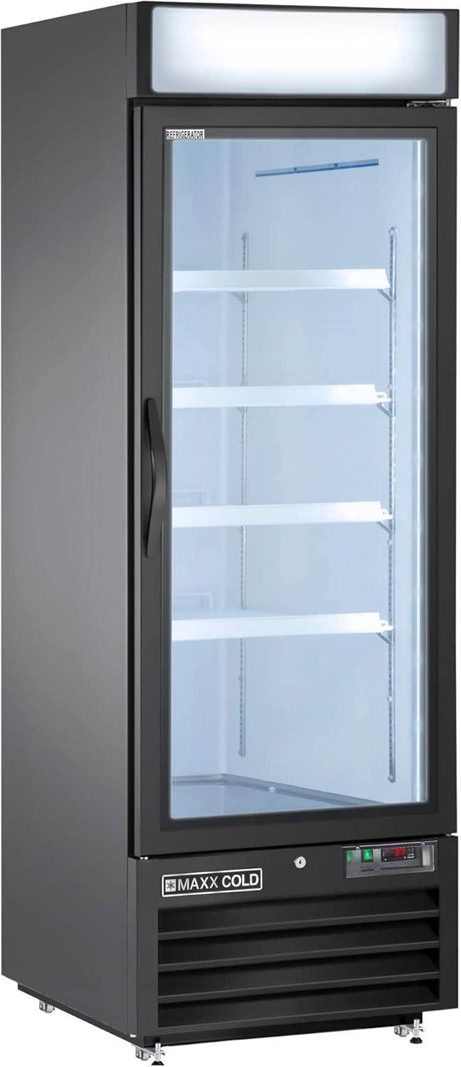 23 cu. ft. Single Door Merchandiser Refrigerator in Black