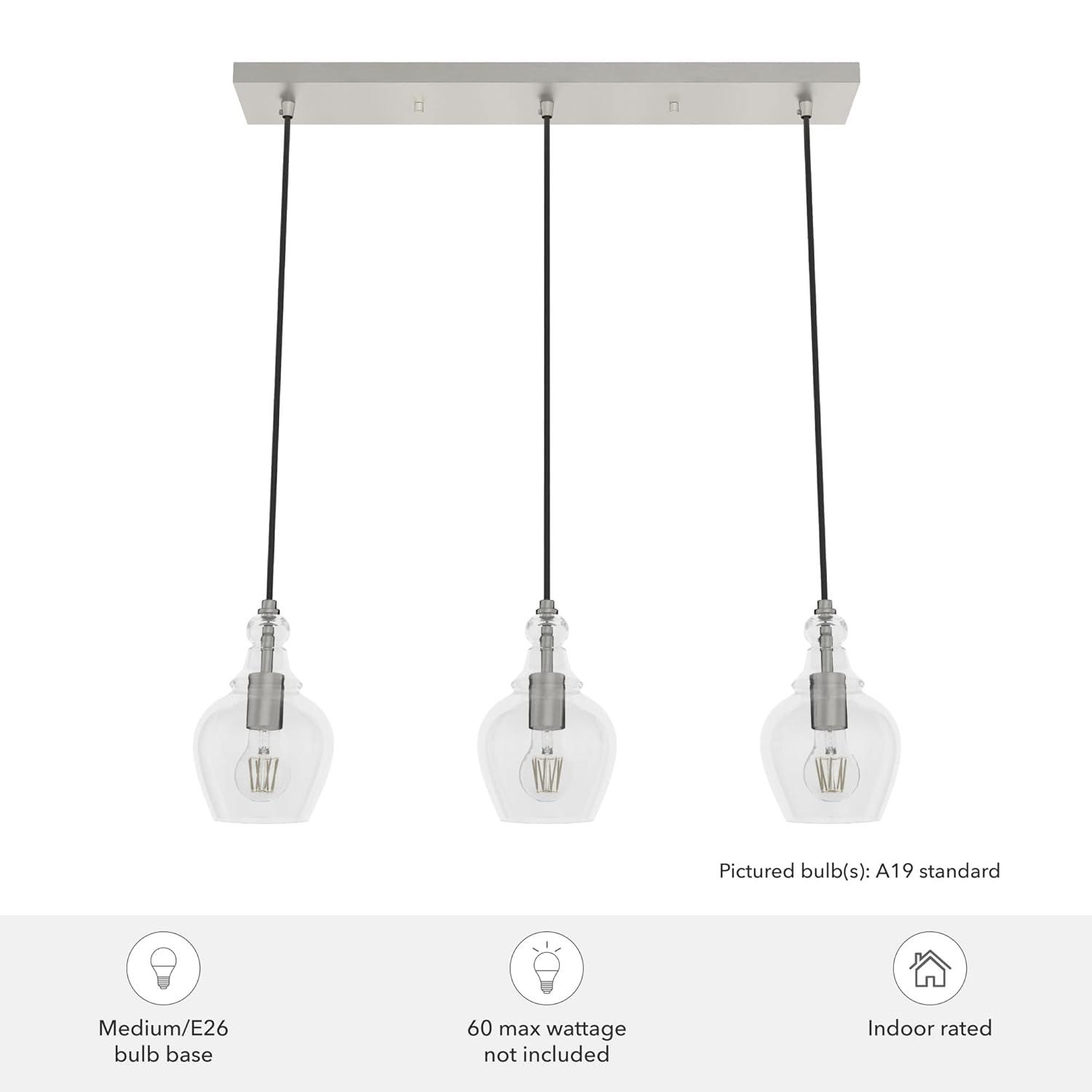 Hunter Fan Maple Park 3 Light Linear Bell Pendant