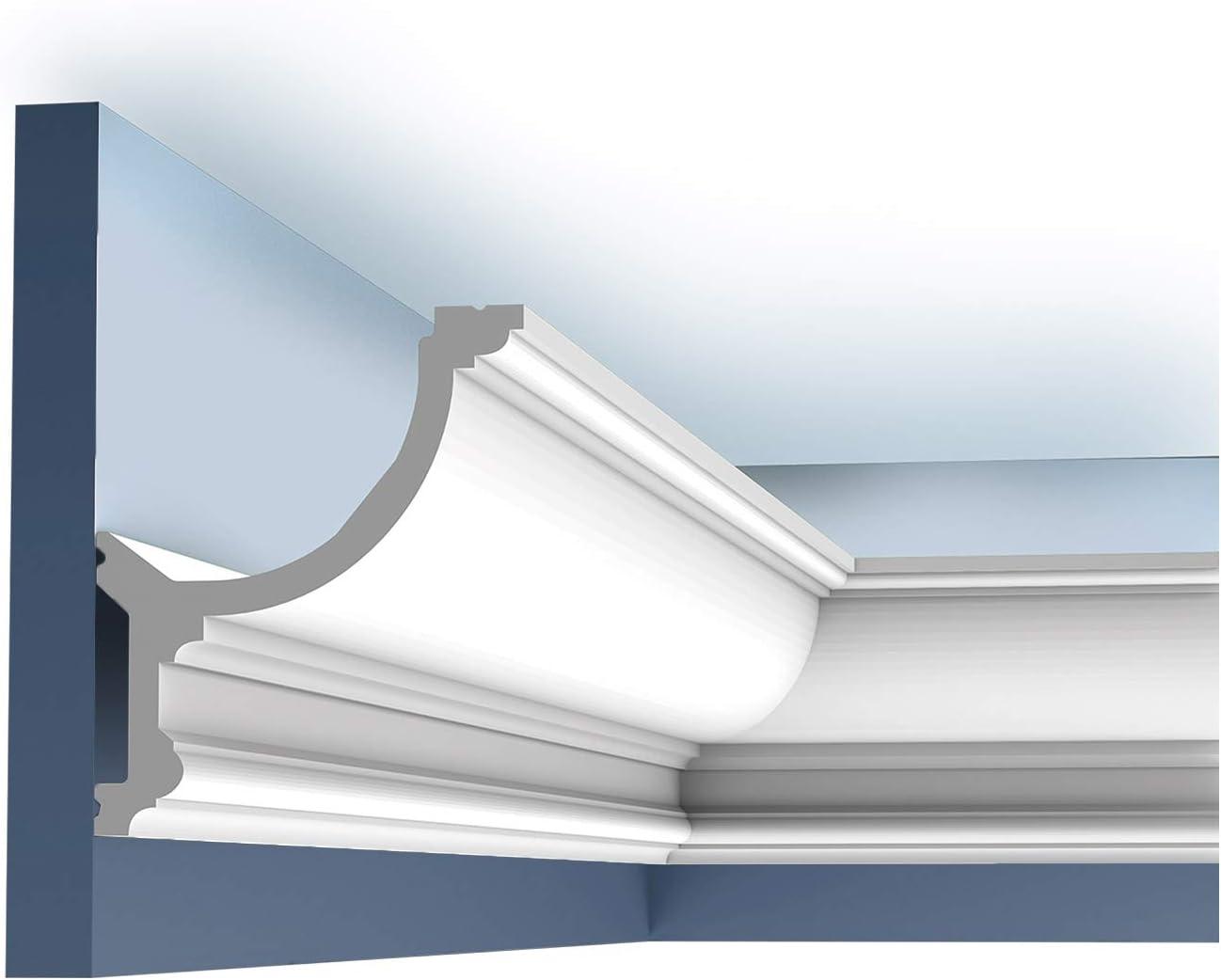 Primed White Polyurethane Crown Moulding for Indirect Lighting