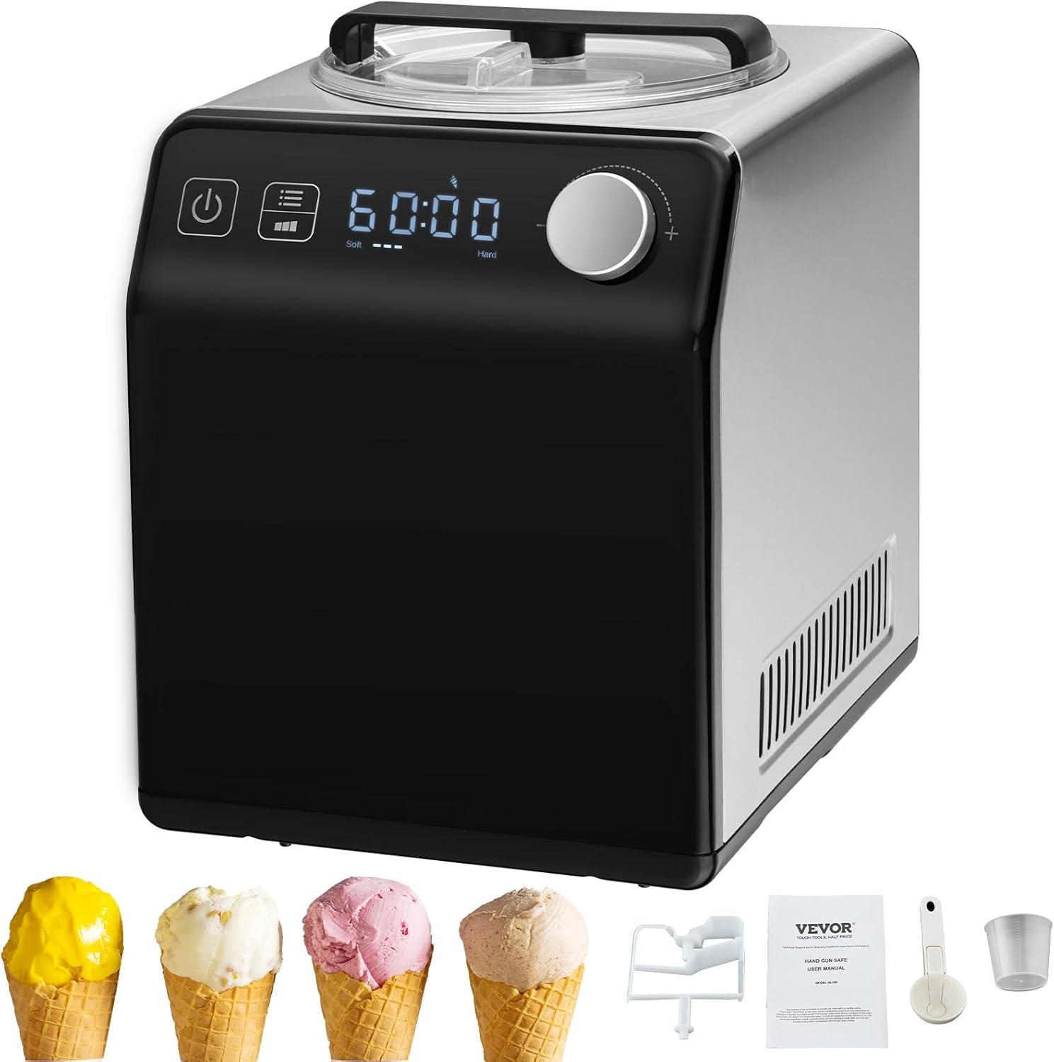 VEVOR 2 Quart Automatic Ice Cream Machine Electric Yogurt Gelato Make Black | Wayfair