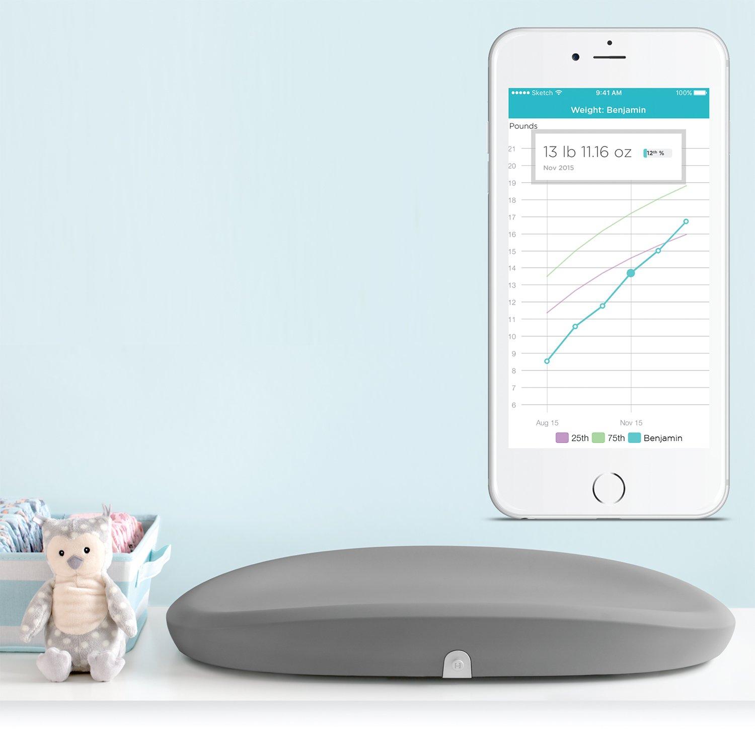 Hatch Grow Smart Changing Pad & Scale - Gray
