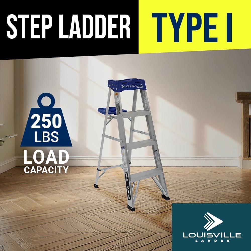 Louisville Ladder 10 ft. Aluminum Step Ladder with 250 lbs. Load Capacity Type I Duty Rating