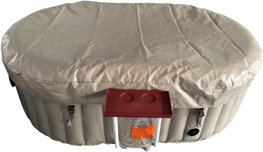 Aleko 145 Gallon Brown and White Oval Inflatable Hot Tub