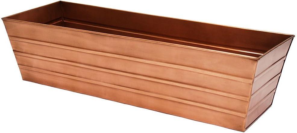 Large Copper Plated Steel Window Flower Box Planter