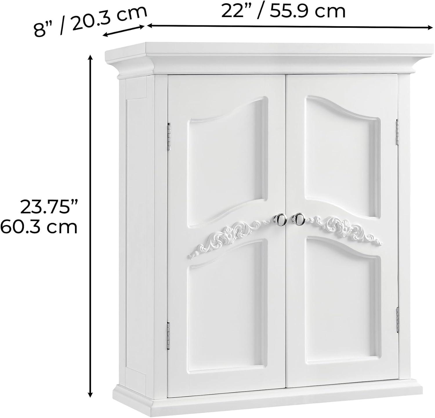 Versailles Elegant White 22" Engineered Wood Wall Cabinet