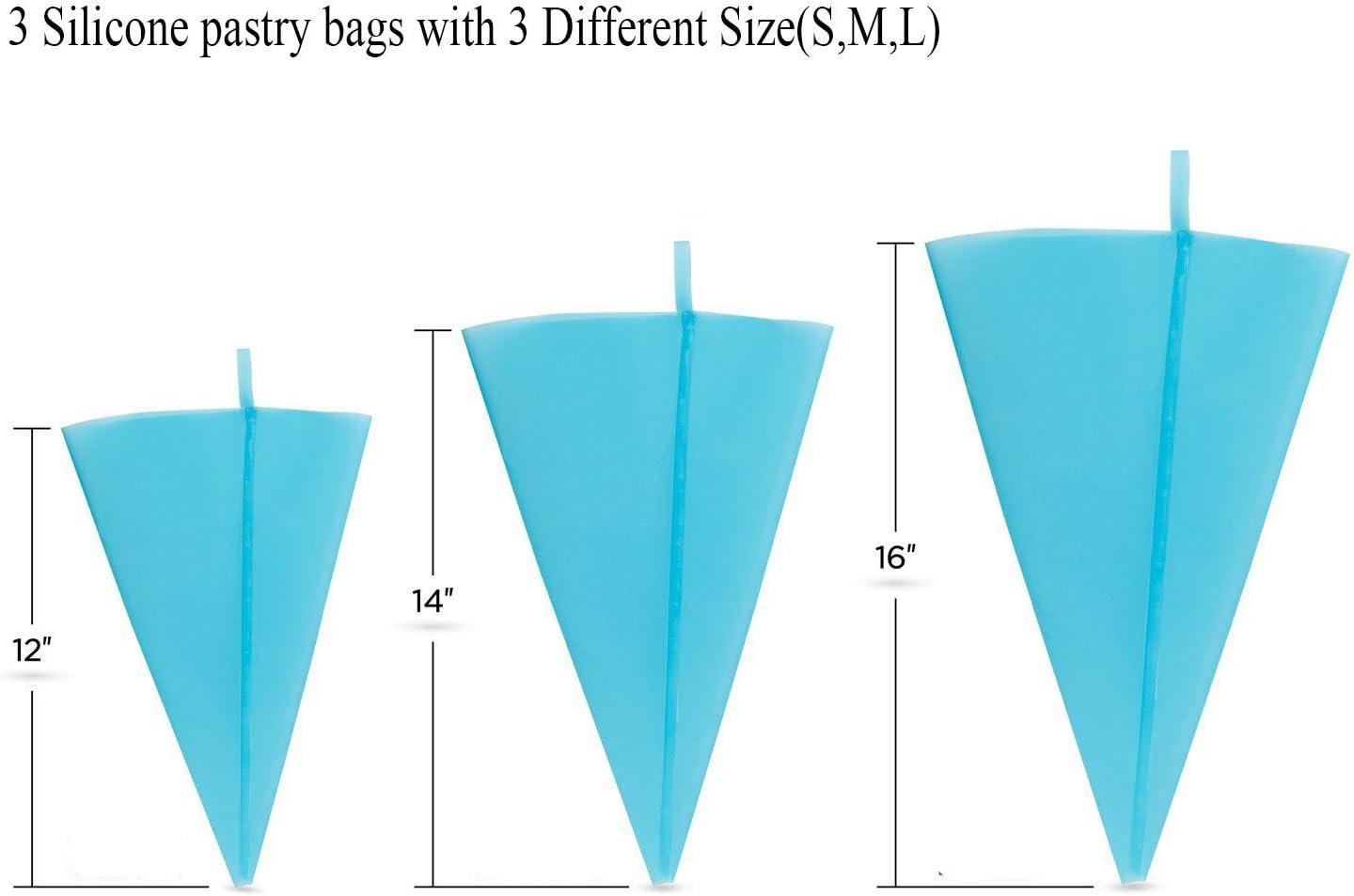 39PCS Piping Bags and Tips Set with Storage Case, Icing Tips, Large Piping Nozzles, Couplers, Silicone Pastry Bags, Flower Nails, Icing Smoother, Baking Decoration Tools for Cake Cookies