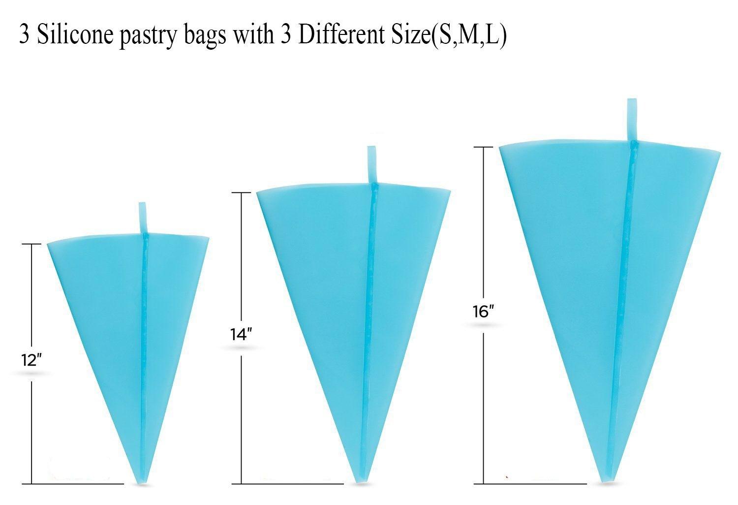 39PCS Piping Bags and Tips Set with Storage Case, Icing Tips, Large Piping Nozzles, Couplers, Silicone Pastry Bags, Flower Nails, Icing Smoother, Baking Decoration Tools for Cake Cookies