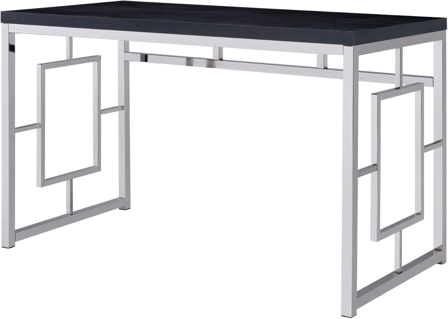 Contemporary Adina Desk Cappuccino - Steve Silver Co.: Chrome Finish, Faux Wood, 47" Width, No Storage