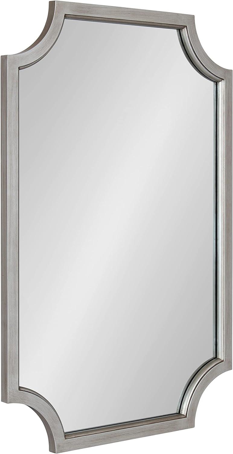 Kate and Laurel Hogan Scalloped MDF Scallop Mirror, 24x36, Silver