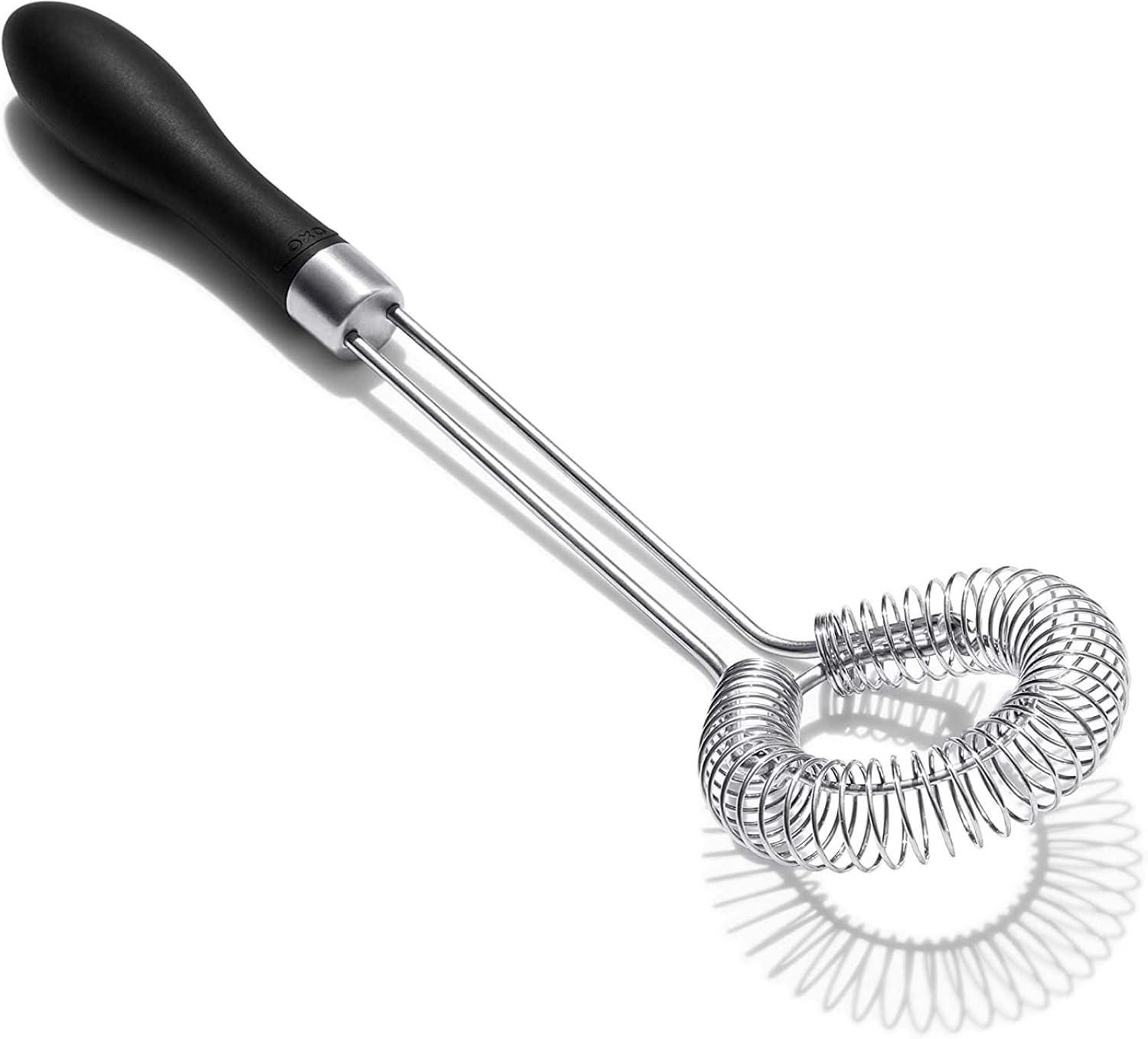 Stainless Steel Flat Sauce and Gravy Whisk with No-Slip Grip